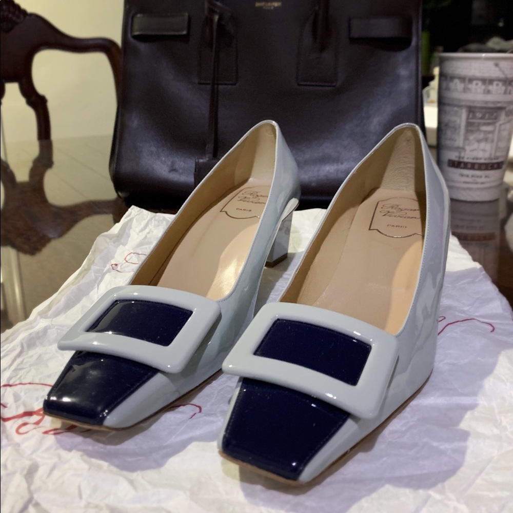 Authentic Roger Vivier Patent Belle Vivier Pumps